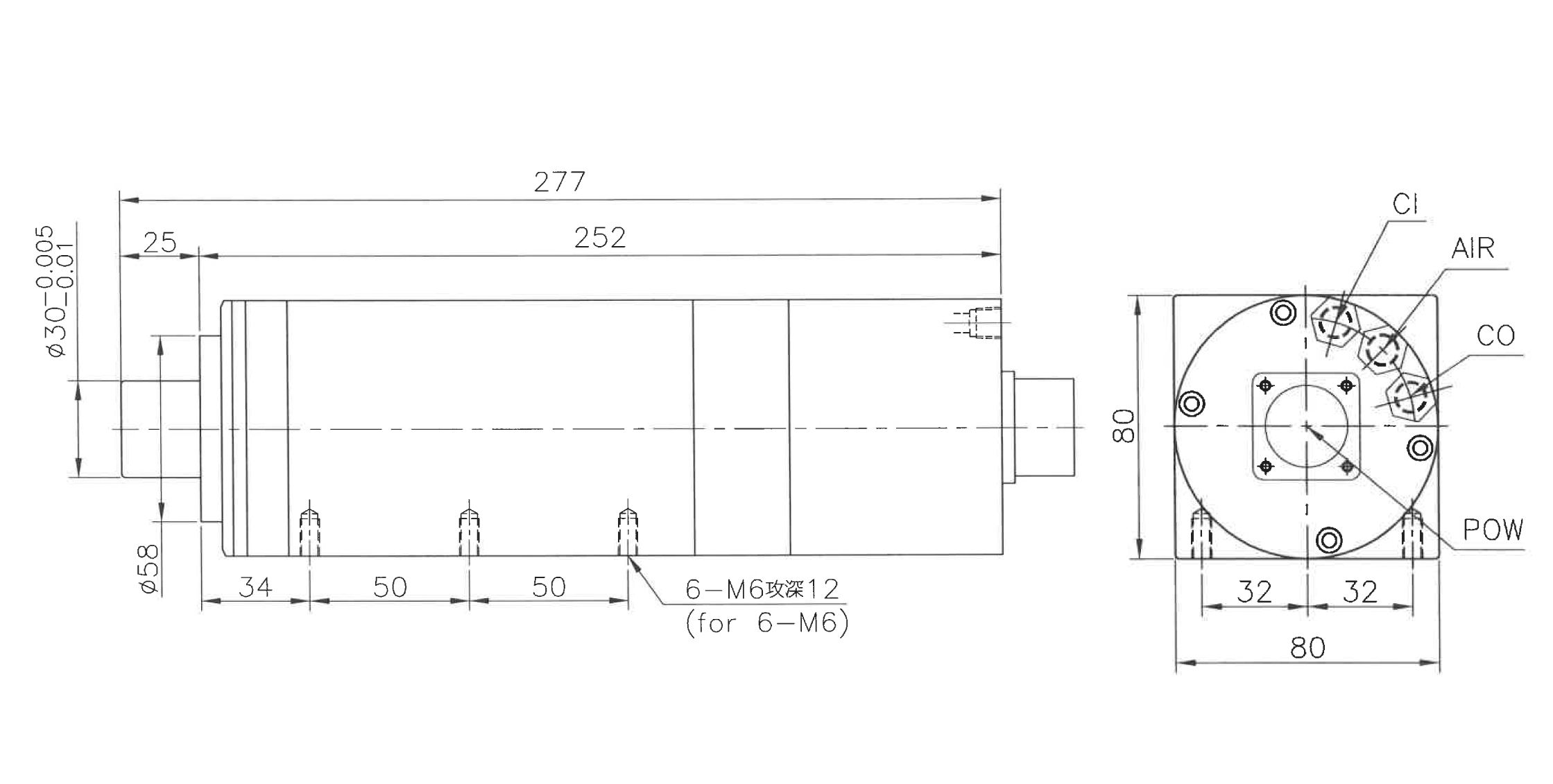 /आंतरिक ग्राइंडिंग मुख्य धुरी का आकार चित्र